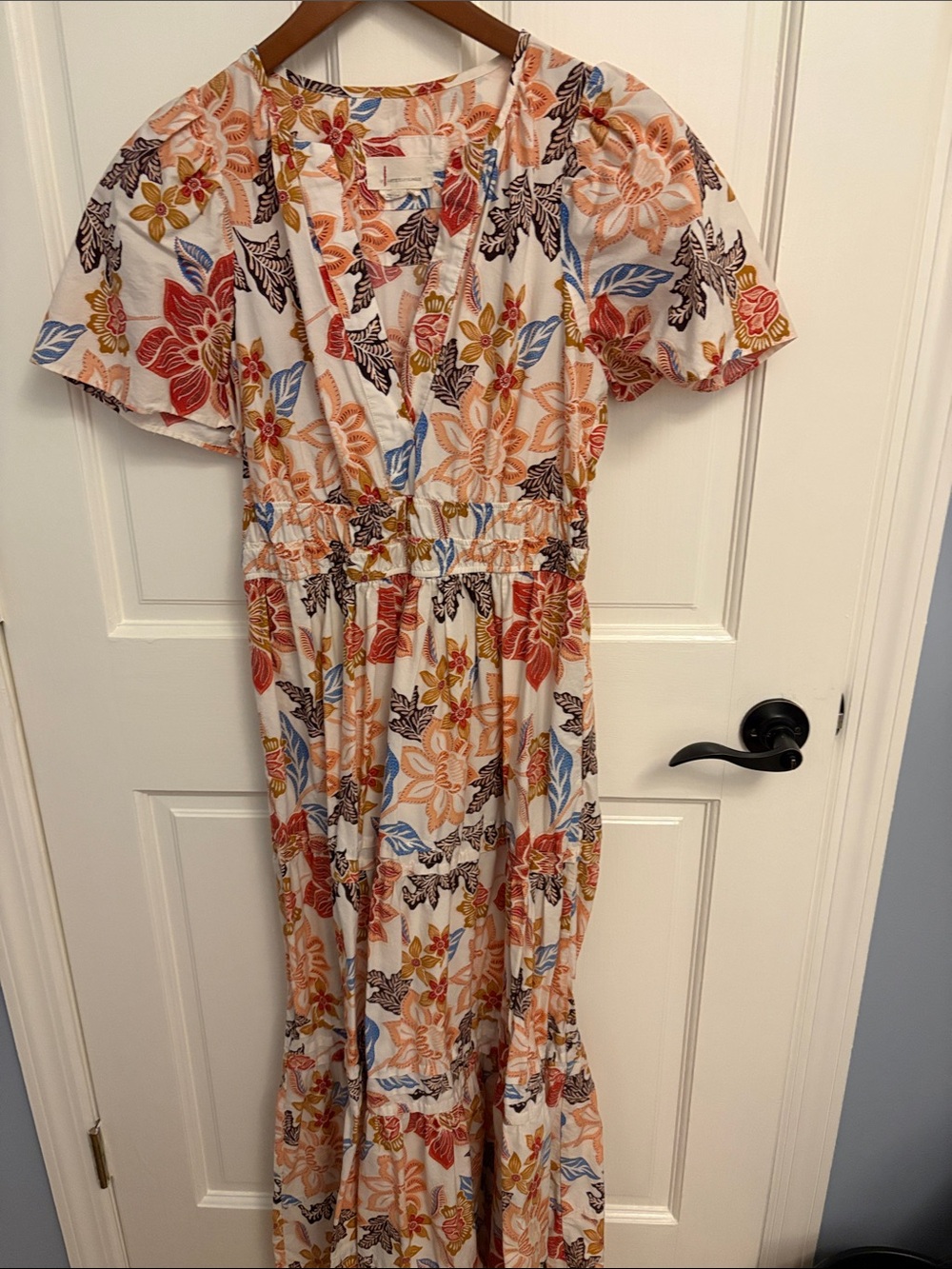 Anthropologie V-Neck Maxi Dress in Floral